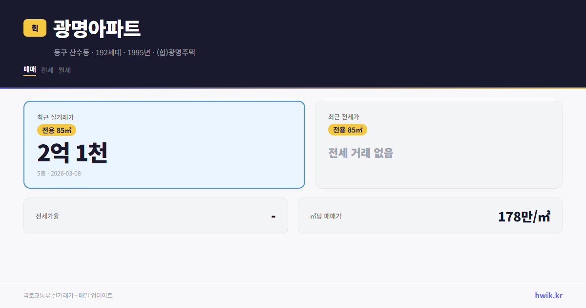 광명아파트 실거래가 시세